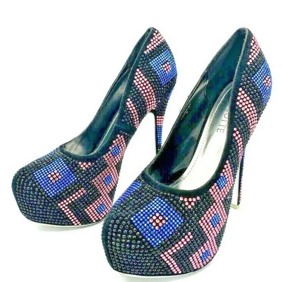 Mascotte Platform Stiletto Heels Multicolour Studs - Picture 1 of 12